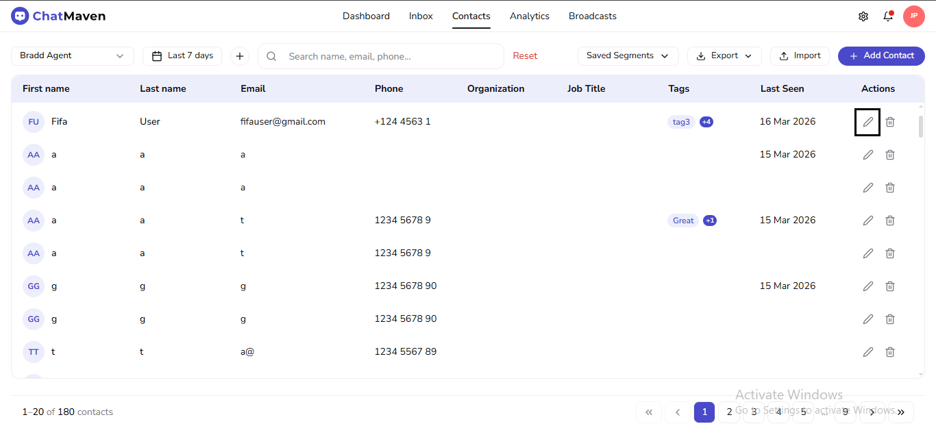 Open the editor from the row Edit control (outlined)