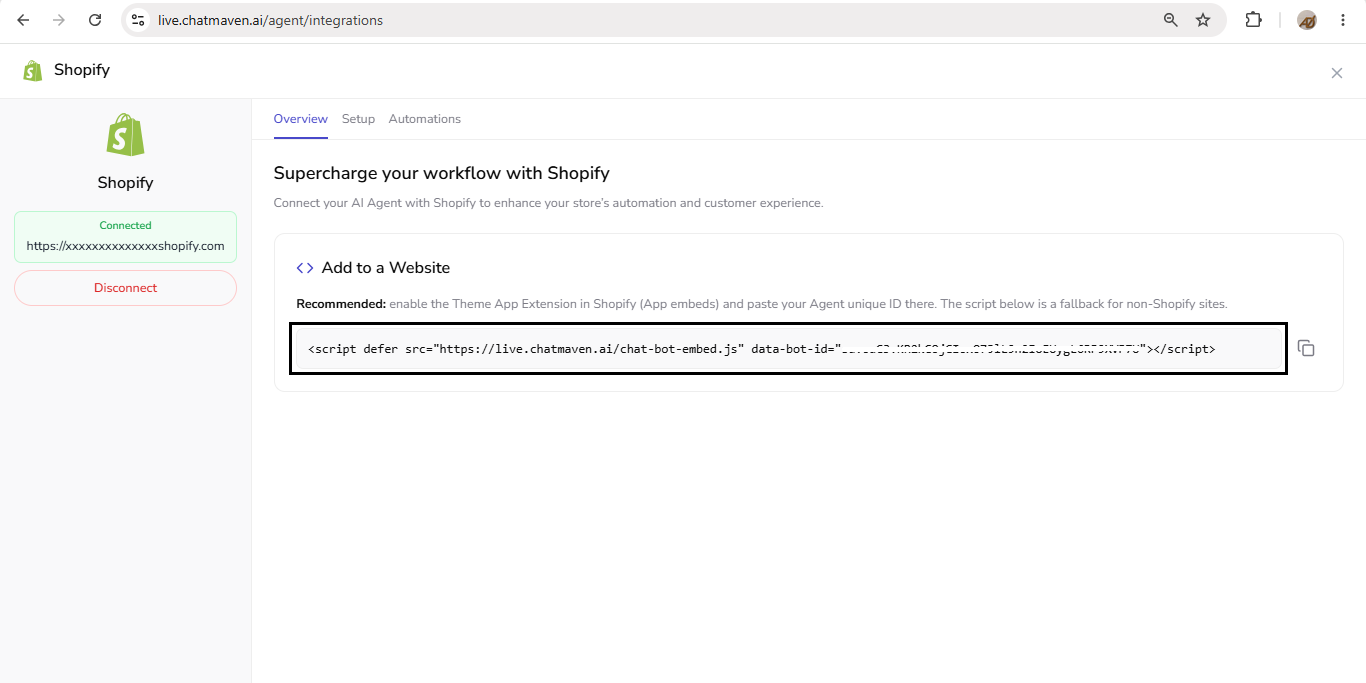 Step 1 — Overview Add to a Website with embed script