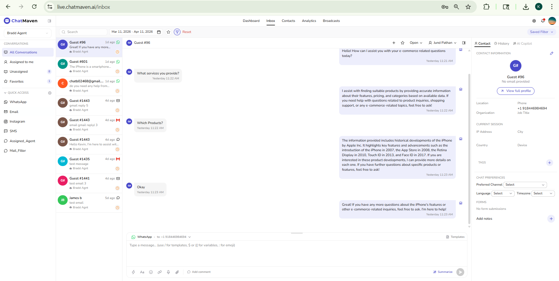 Filtering and sorting conversations in inbox