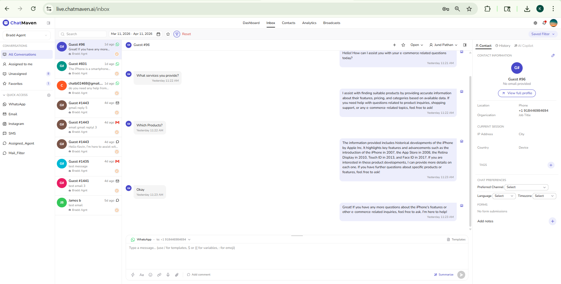 Filtering and sorting conversations in inbox