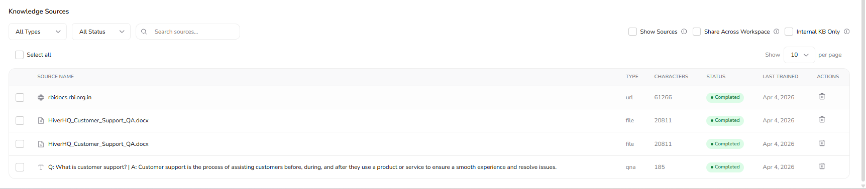 Knowledge Base Text/QnA tab with Add Manual Text or Q&amp;A form